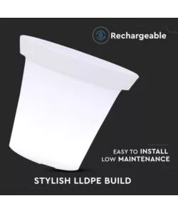 VASO DECORATIVO DA ESTERNO LUMINOSO LED RGB 35,5X32,5 CM